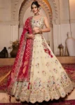 Pink Color Tissue Fabric Sequinse embroidery Semi-Stitched Lehenga choli & Dupatta