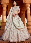 Limegreen Color Tissue Fabric Sequinse embroidery Semi-Stitched Lehenga choli & Dupatta